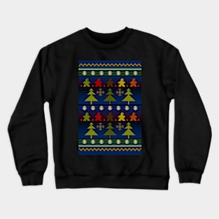 Christmas Sweater Board Game Meeple - Board Games Design - Gaming Art Crewneck Sweatshirt